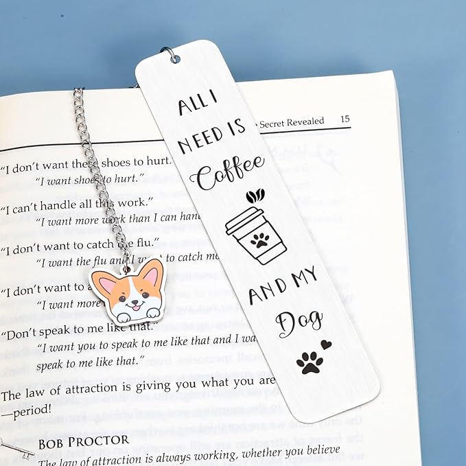 Corgi Gifts for Corgi Lovers, Corgi Dog Bookmark for Dog Lovers Gifts for Women, Dog Mom Gifts for Women, Cute Bookmarks Book Club Gifts for Readers Book Lovers Women, Book Marks for Reading Women Men