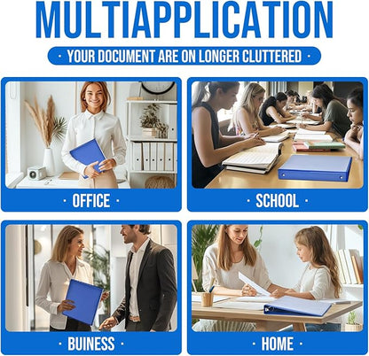 3 Ring Binder 1 Inch, IntoJoy 6 Pack Clear View 3 Hole Binder PVC-Free Fits 8.5x11 Inch Paper Flexible Round Ring Binders for School Office Home Binder Supplies (Multicolored)