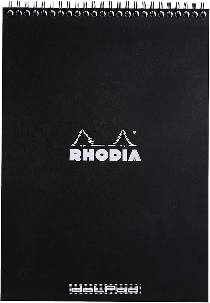 Rhodia Wirebound Notepad, A4, Dot - Black (185039C)