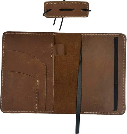 Thot Ra Leather Cover for Field Notes, Passport Cover, Leather Notebook Cover for 3.5" x 5.5" with Pen Holder, Only Cover (Vintage)