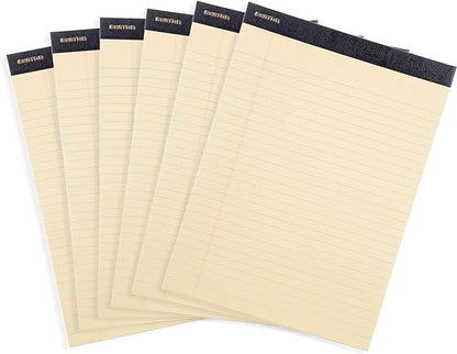 Mintra Office Legal Pads, ((xPremium, 8.5in x 11in, Wide (Canary), 36pk (6-6pks)), Wide Ruled, 50 Sheets per Notepad, Micro perforated Writing Pad, Notebook Paper for School, College, Office, Work