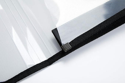 Plastic File Folder Poly Envelope Expanding File Wallet Document Folder with Snap Button Closure, Legal Size, 5 Pack Large Waterproof Accordion File Pouch (Transparent&Black)