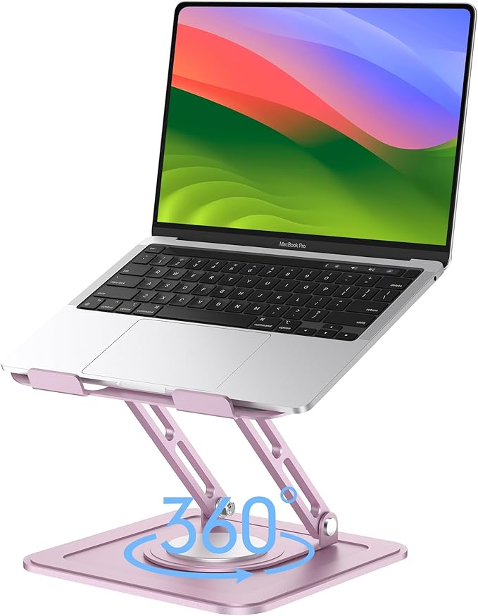 Laptop Srand for Desk,Laptop Riser for Desk, Adjustable Laptop Stand for Desk, Laptop Stand, Protable laptop stand Adjustable Height, Desk Laptop Stands,Stand for laptop on desk,Fits MacBook,Pink