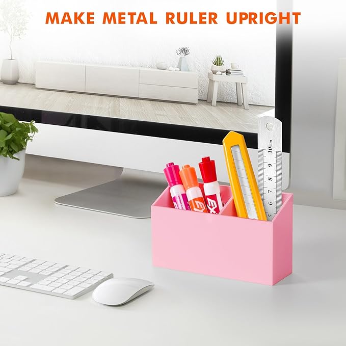 BEYGORM Magnetic Dry Erase Marker Holder for Whiteboard,Non-slip Acrylic Magnet Pen Holder for Fridge Refrigerator,Locker Organizer for Work,Locker Accessories,Pencil Cup for Desk(Pink)