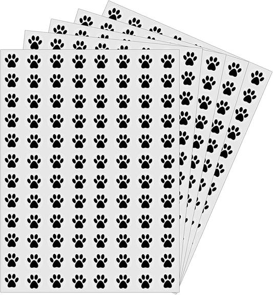 0.5 Inch Black Paw Print Stickers,Self Adhesive for Scrapbooking/Kid DIY Arts Crafts/Reward Stickers Teachers Stickers
