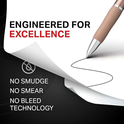 Sharpie S-Gel, Gel Pens, Sleek Metal Barrel, Champagne, Medium Point (0.7mm), Black Ink, 4 Count