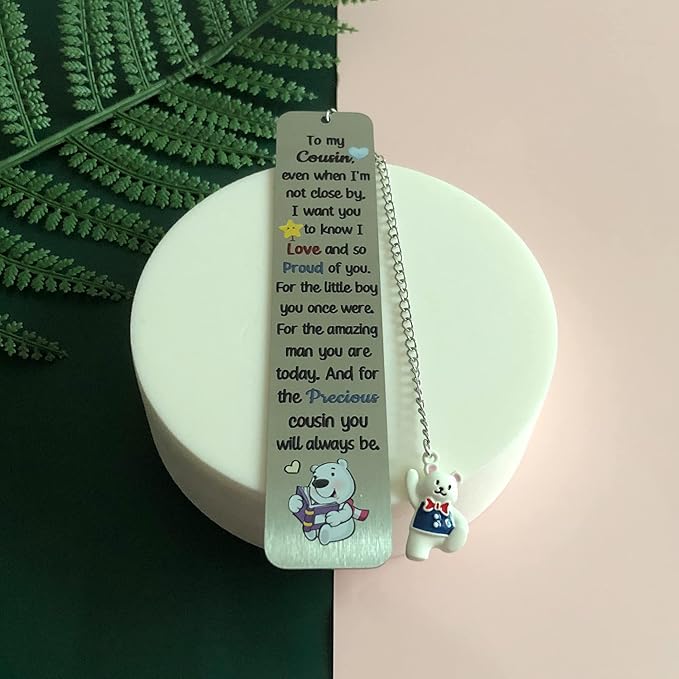 Cousin Bookmarks Birthday Gift Man Christmas Encouragement Bookmark Teens Graduation Distance Farewell Back to School Present Appreciate Reminder Go to University Love Proud You Keepsakes Cute Bear
