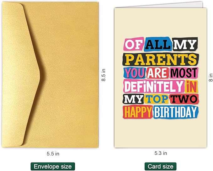 Chenive Funny Birthday Card for Dad Mom, Dad Birthday Card, Mom Birthday Card, Happy Birthday Card for Parents from Kids Son Daughter