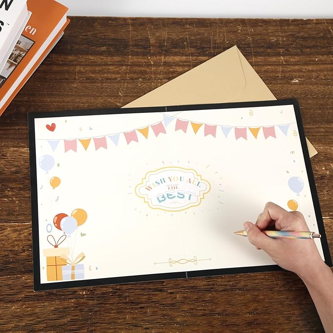 Large Greeting Card Farewell, 11x17.3 Inch Jumbo Good Luck Card Big Farewell Gift Card with Envelope Huge Funny Leaving Card Coworkers Goodbye Card for Colleague Friends (Black)