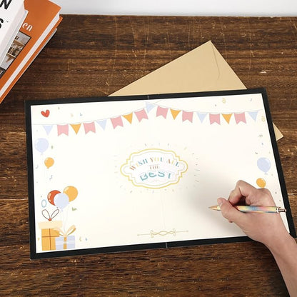 Large Greeting Card Farewell, 11x17.3 Inch Jumbo Good Luck Card Big Farewell Gift Card with Envelope Huge Funny Leaving Card Coworkers Goodbye Card for Colleague Friends (Black)