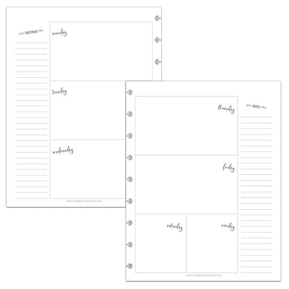 BetterNote Horizontal Undated Calendar Refill Pages for Disc Notebook, fits The Happy Planner, Discbound Levenger Circa, Staples Arc, TUL (Whimsy- 6 months, 9-Disc, 7"x9.25")