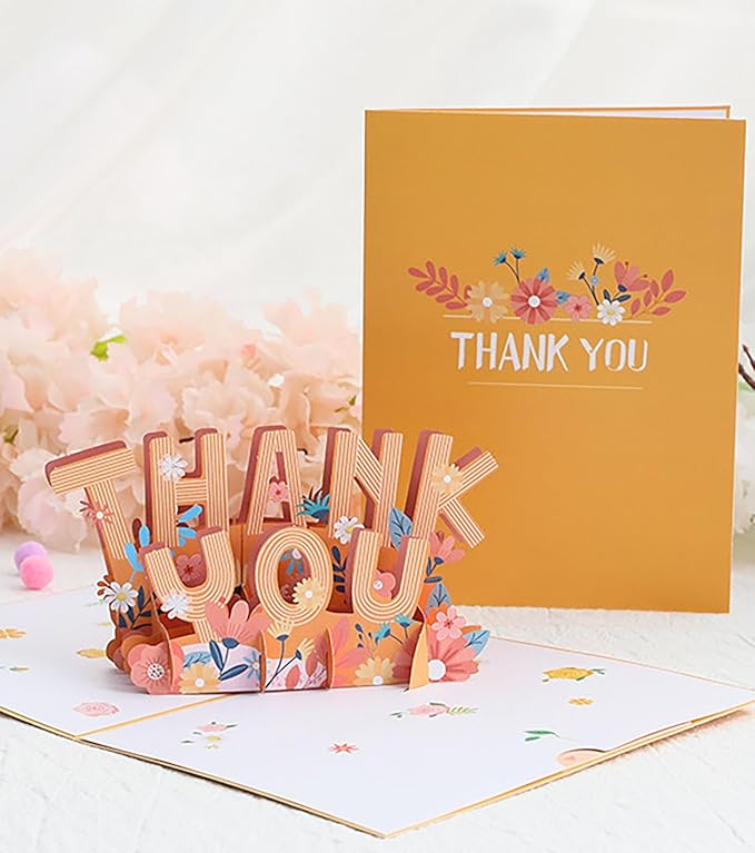 Thank You Pop Up Card, 3D Popup Thank You Gift Cards, Teacher Appreciation Card Thanks Giving Card for Parents, Friends, Colleague, Doctor
