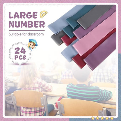 Berlune 24 Pcs Classroom Chair Bands Fidget Chairs and Desks Bands ADHD Autism Tools Bounce Flexible Seating for Classroom(Morandi Colors, 1.1 mm)