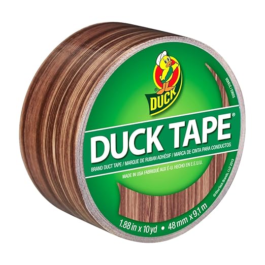 Duck Brand Printed Duct Tape Single Roll, Woodgrain (283051)