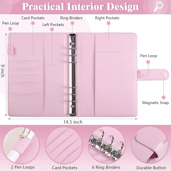 100 Envelopes Money Saving Challenge, Money Saving Binder to Save $5,050, Savings Challenges Book with Envelopes, Easy and Fun Way for Money Saving Challenge Book, 2 Reusable Trackers Included, Pink