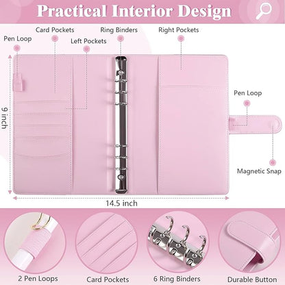 100 Envelopes Money Saving Challenge, Money Saving Binder to Save $5,050, Savings Challenges Book with Envelopes, Easy and Fun Way for Money Saving Challenge Book, 2 Reusable Trackers Included, Pink