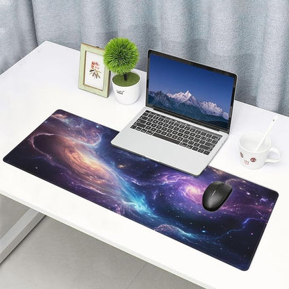 Gaming Mouse Pad Desk Pad,Extended Big Mouse Pad,31.5x11.8 Inch Long Computer Keyboard Mouse Mat Mousepad with 3mm Non-Slip Base and Stitched Edge for Gaming and Office… (Nebula)