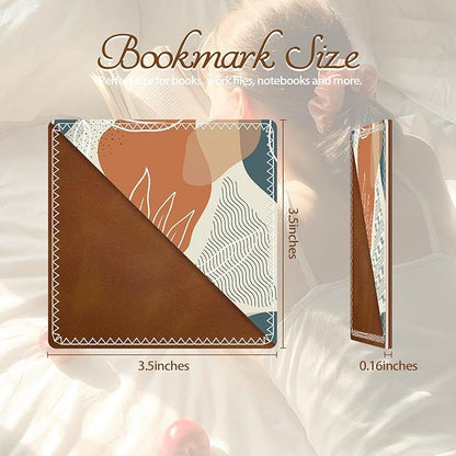 Personalized Leather Bookmarks, Fun & Cute Book Accessories for Reading Lovers, Unbreakable Page Markers for Women Men Girls Boys Student Teacher Kids Retirement Birthday Gifts (Boho Plants)