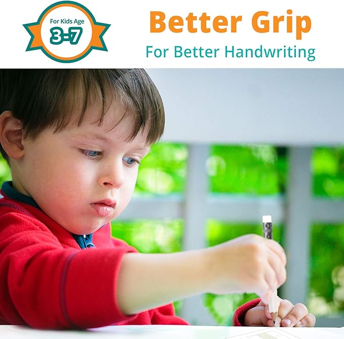 Channie's My First Pencil, Easy-to-Hold Jumbo Pre Sharpened Pencils #2 for Preschoolers, Kindergarteners & 1st Graders, White Wooden 2B Fat Pencils for Kids Ages 3-7, Pack of 2 (5 Each) & Sharpener