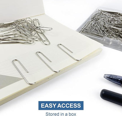 Jumbo Paper Clips, 240pcs 2 Inch Large Silver Paper Clip, Big PaperClips for Paperwork Office School and Personal Use