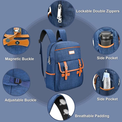 Nicole Miller Travel Laptop Backpack-Business Anti Theft Vintage Backpack with USB Charging Port-Water Resistant Computer Bag