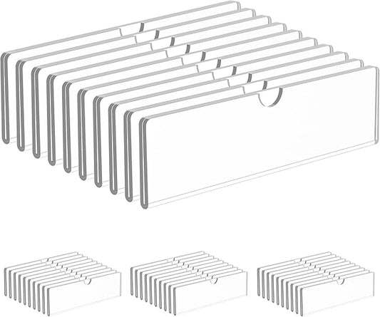 Acrylic Wall Name Plate Holder, Office Name Plate with Adhesive Tapes, Door Name Plate Wall Nameplate Clear Sign Holder Frame, 2"x8", 40 Pack