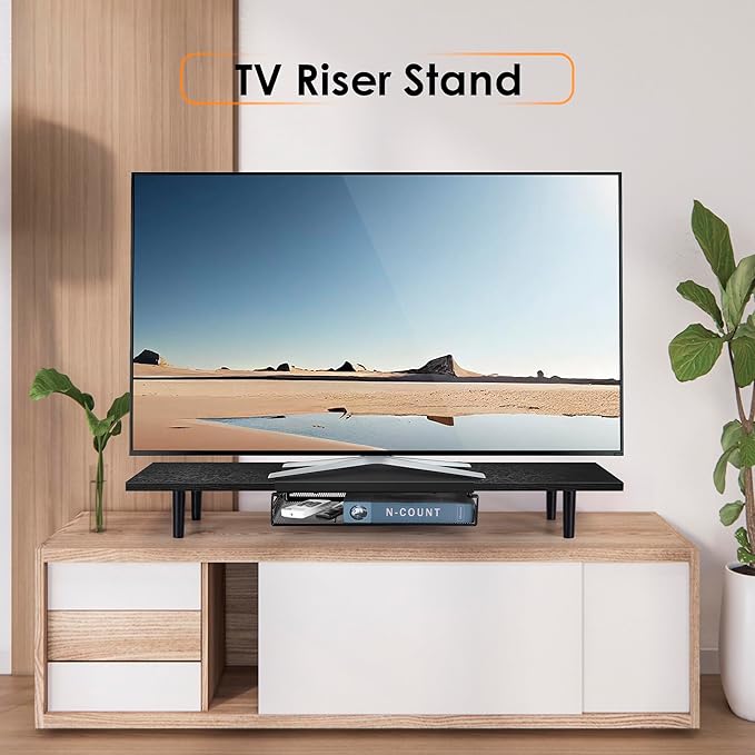 Dual-Computer-Monitor-Stand-Riser For Desk, Expandable Desk Shelf With Drawer For 2 Monitors, Desk Accessories & Workspace Organizers,TV Riser, Desktop Double Laptop Riser With Storage