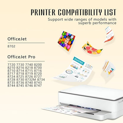 952XL Ink Cartridges Combo Pack for HP Printer Replacement for Printer Ink 952XL 952 HP952XL/952XL Pro 8710 Ink Cartridges for HP Ink 952 Work for HP Officejet Pro 7740 8210 8710 8720 8740