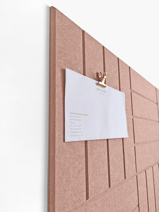 Large Cork Board Alternative - 12-Pack Felt Wall Tiles with Safe Removable Adhesive Tabs, Cork Wall Tiles Bulletin Board Home Office Essentials - Terracotta