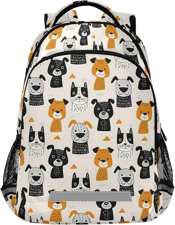 MNSRUU Laptop Backpack with Chest Strap, Cute Dogs School Backpack, Travel Hiking Backpack for Boys Girls Teen Adult, Rucksack, Knapsack