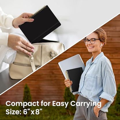 Dotted Spiral Journal Notebook for Women & Men, 140 Pages, Bullet Dotted Notebook for Journaling & Note Taking, Journals for Writing, A5(6"x8") - Black