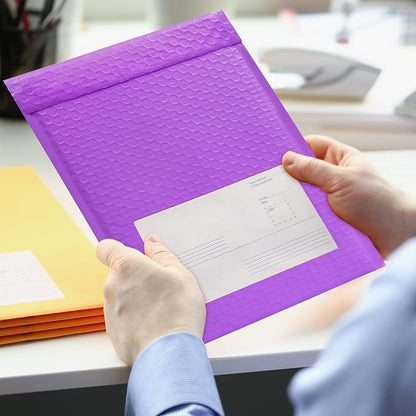 8.5 x 12 Inch Bubble Mailers, 30 Pack Self-Seal Poly Padded Envelope, Waterproof Shipping Bags for Small Business, Purple