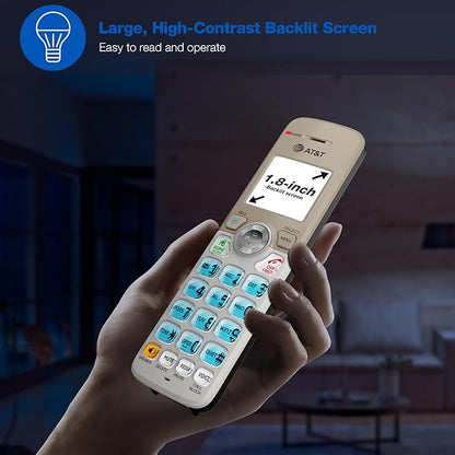AT&T DL70019 Accessory Handset for DL72x19 Phone with Bluetooth Connect to Cell, Call Blocking, 1.8" Backlit Screen, Big Buttons, intercom, and Unsurpassed Range