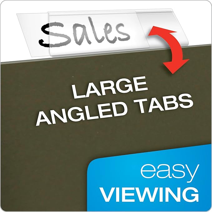 Pendaflex® Hanging File Folder Plastic Tabs, Clear, Pack Of 25