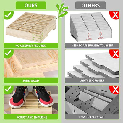 Wooden 36-Grid Cell Phones Storage Box Desktop Mobile Phone Holder Organizer for Office School Classroom (36-Grid)