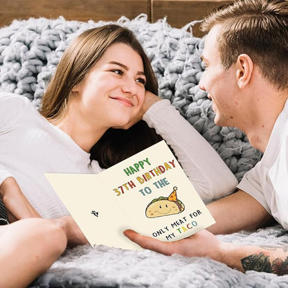 Funny 37th Birthday Gifts for Men Man, Unique 37 Years Old Birthday Decorations Gifts for Husband Boyfriend, Happy 37th Bday Card for Him, Taco 37 Mens Bday Ideas from Wife Girlfriend