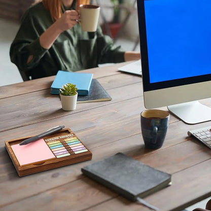 vizuzi Growth Mindset Sticky Note Holder, Counsellor Office Decor, Therapy Office Decor, Positive Self-Talk, Growth VS Fixed Mindset, Therapist Self-Stick Note Pad Holders ZSS39