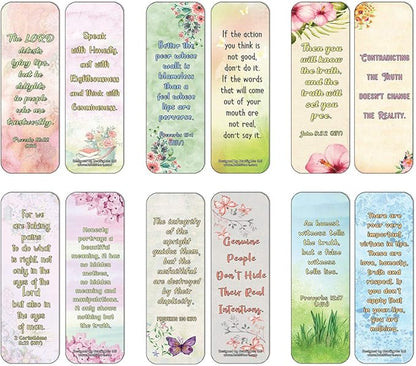 NewEights Famous Verses and Quotes on Honesty (12-Pack) – Daily Motivational Card Set – Collection Set Book Page Clippers – Ideal for Church Events