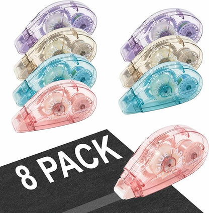 Double-Sided Tape Runner, Pack of 8, 0.31 Inches x 26 Ft Adhesive Tape Runners, Craft Supplies for Scrapbooking, Gift Wrapping, and Paper Art.