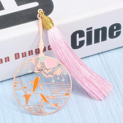 TOYANDONA Retro Bookmarks Brass Bookmarks Metal Retro Bookmarks Chinese Metal Bookmarks Chinese Rose Gold Bookmark Gold Plated Bookmark Book Manager Magnet Bookmarks Label Tassel