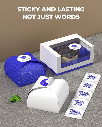 MUNBYN 2 Inch Color Printing Thermal Label Stickers, Multi-Purpose Blue Thermal Stickers for Small Business, 750 Sheets/1 Roll