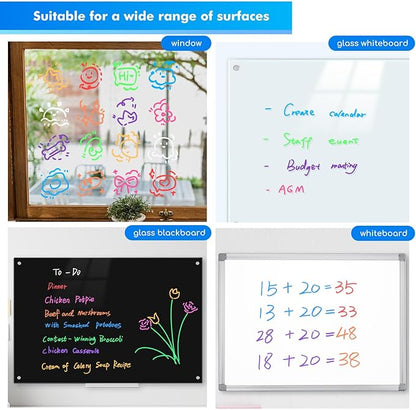 maxtek Neon Dry Erase Markers Fine Tip,Liquid Chalk Markers for Chalkboard,LED Note Board,Acrylic,First Day of School Board,Glass,Windows,1mm Fine Point,Assorted Colors,9 Count