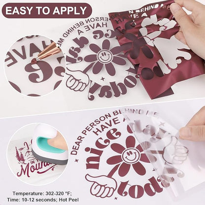 VINYL FROG Matte Metallic Encore Red Heat Transfer Vinyl Roll HTV Vinyl - 12" x5ft Maroon Metallic Satin Iron on Vinyl for T-Shirts, Heat Press Vinyl for DIY Craft Designs