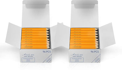 Mini Golf Pencils Without Erasers - 192 Count - Classic Pre-Sharpened #2 HB American Pew Pencils Standard Hex Shaped Bulk Pack