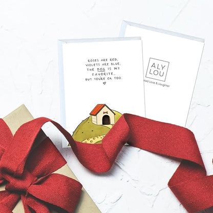 ALY LOU Dog Anniversary Card for Her Him/Husband Boyfriend/Girlfriend Wife/Sarcastic Birthday Greeting Card (The Dog Is My Favorite ...)