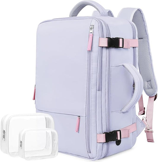 Travel Backpack, Carry-on Backpack Bag Flight-Approved for Men Women, Personal Item Backpack Luggage,Travel Essentials Accessories, Purple