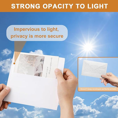 White Blank Greeting Cards with Envelopes 5 x 7 Heavyweight Folded White Cardstock and A7 Envelopes Printable Self Seal 20 Packs for Wedding Invitations, Birthday, Thank You Cards, Mailing