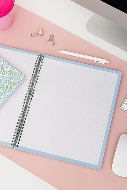 Steel Mill & Co Cute Large Spiral Notebook College Ruled, 11" x 9.5" with Durable Hardcover and 160 Lined Pages (Sunflower)