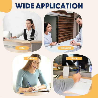 Pasimy Secure Pen with Adhesive Chain and Security Blue Ink Pen Holder for Home Office Supplies(6 Pieces)