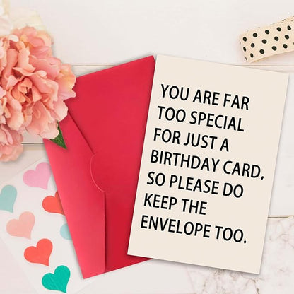 Funny Birthday Cards for Men Him, Happy Birthday Gift Cards for Husband Boyfriend Fiance, Mens Bday Gifts,You Are Far Too Special For Just A Birthday Card